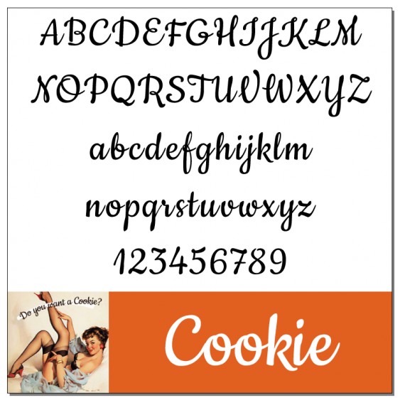 an example of a cookie script font