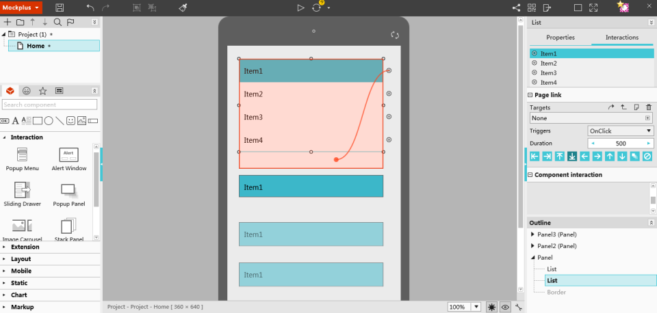 Build interaction to resize panel