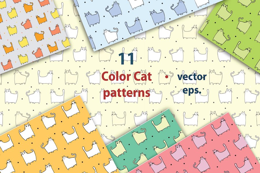 11 color cat patterns