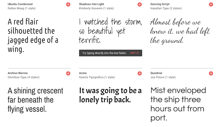 google fonts preview 2