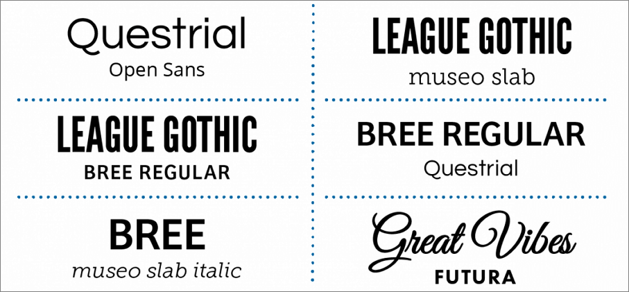 Fonts selection