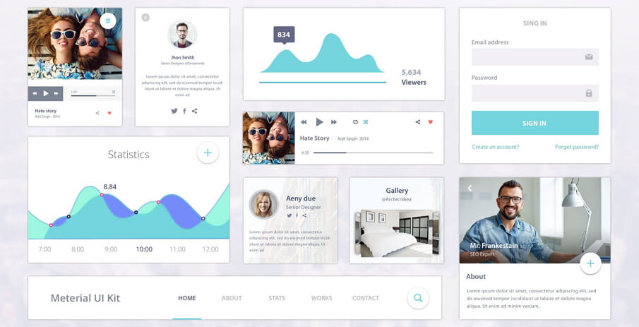  Free Material UI Kit PSD