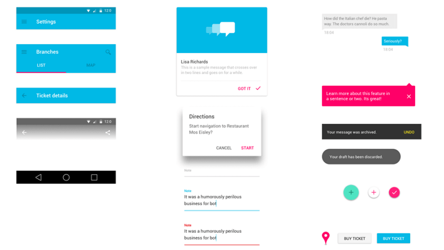 Android Material Design UI Kit Sketch Resource 