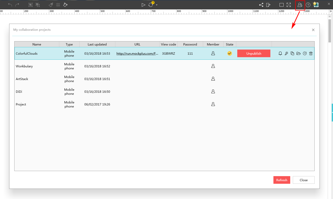 mockplus convert to a team project