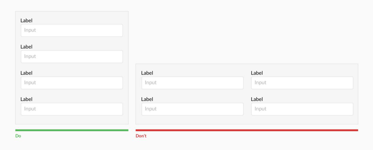 Mobile Form Design 2 - Try to Use a Single Column Design 