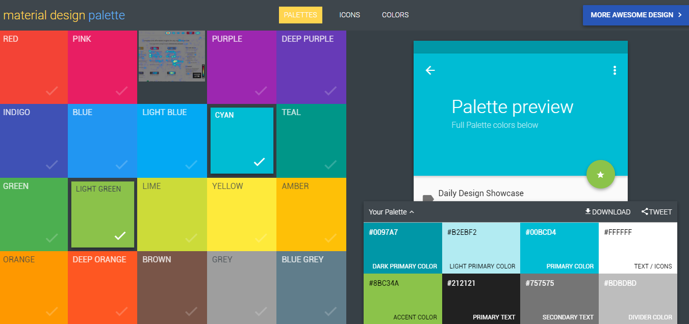 The Best List of Material Design Color Palettes Tools 