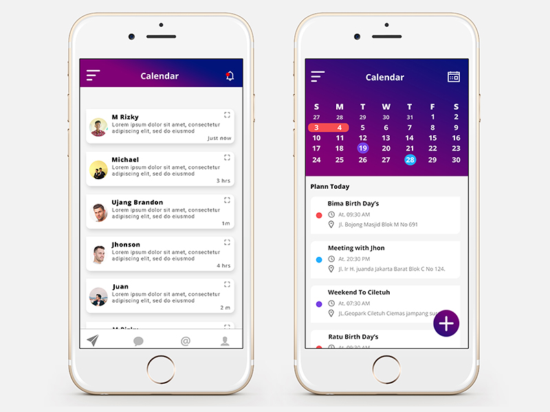 App Calendar Plan Mockup