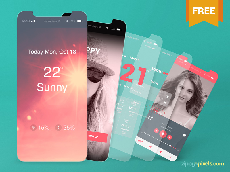 2 Free iOS App Presentation Mockups