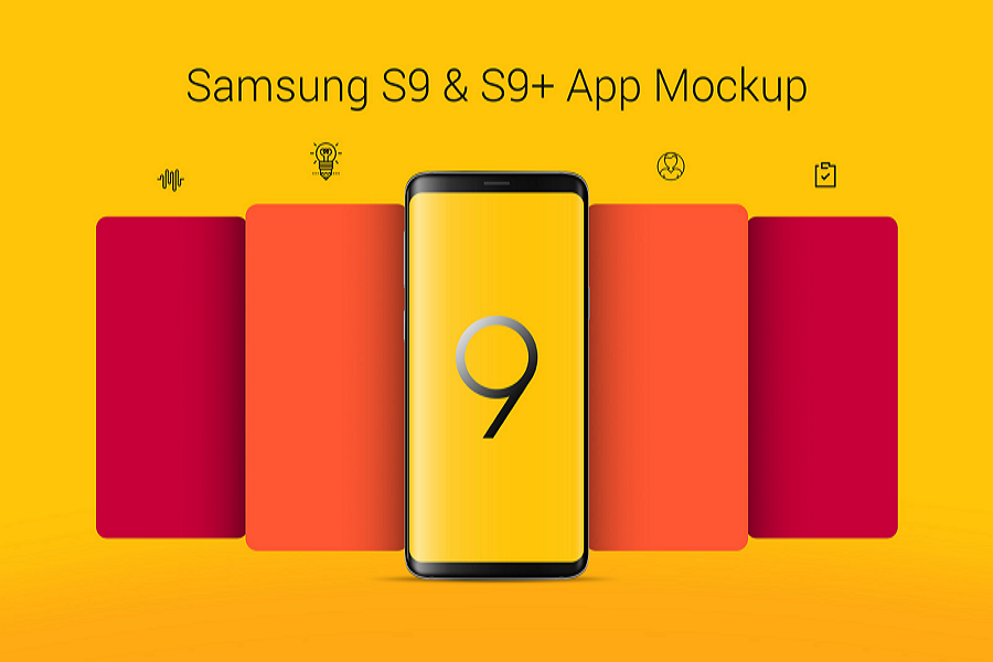 Free Samsung Galaxy S9 & S9+ App Mockup PSD