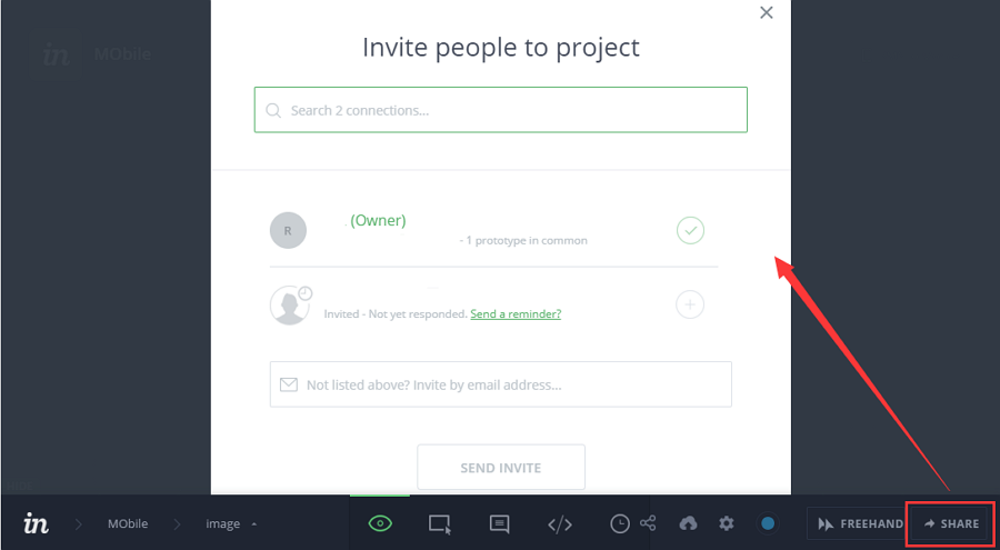 Share a Project to Invite People in InVision