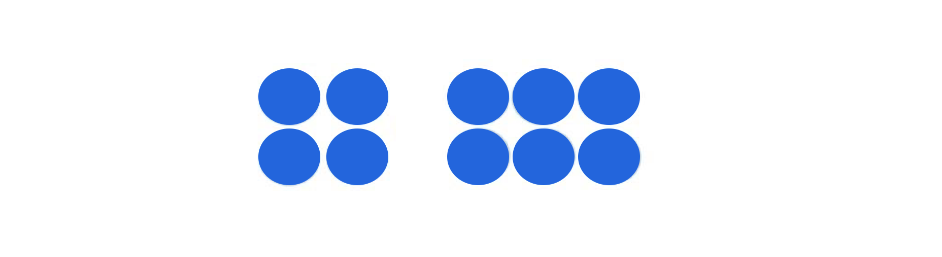 Two groups of circles