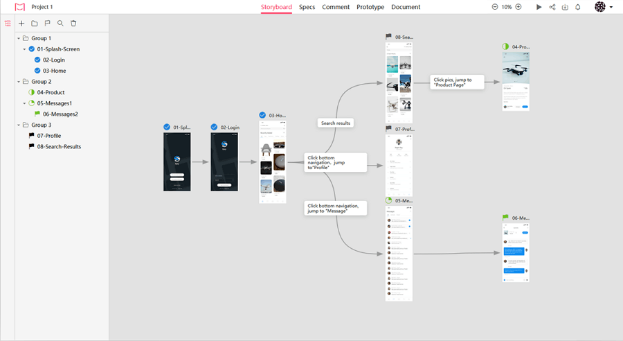 mac ui design flow chart