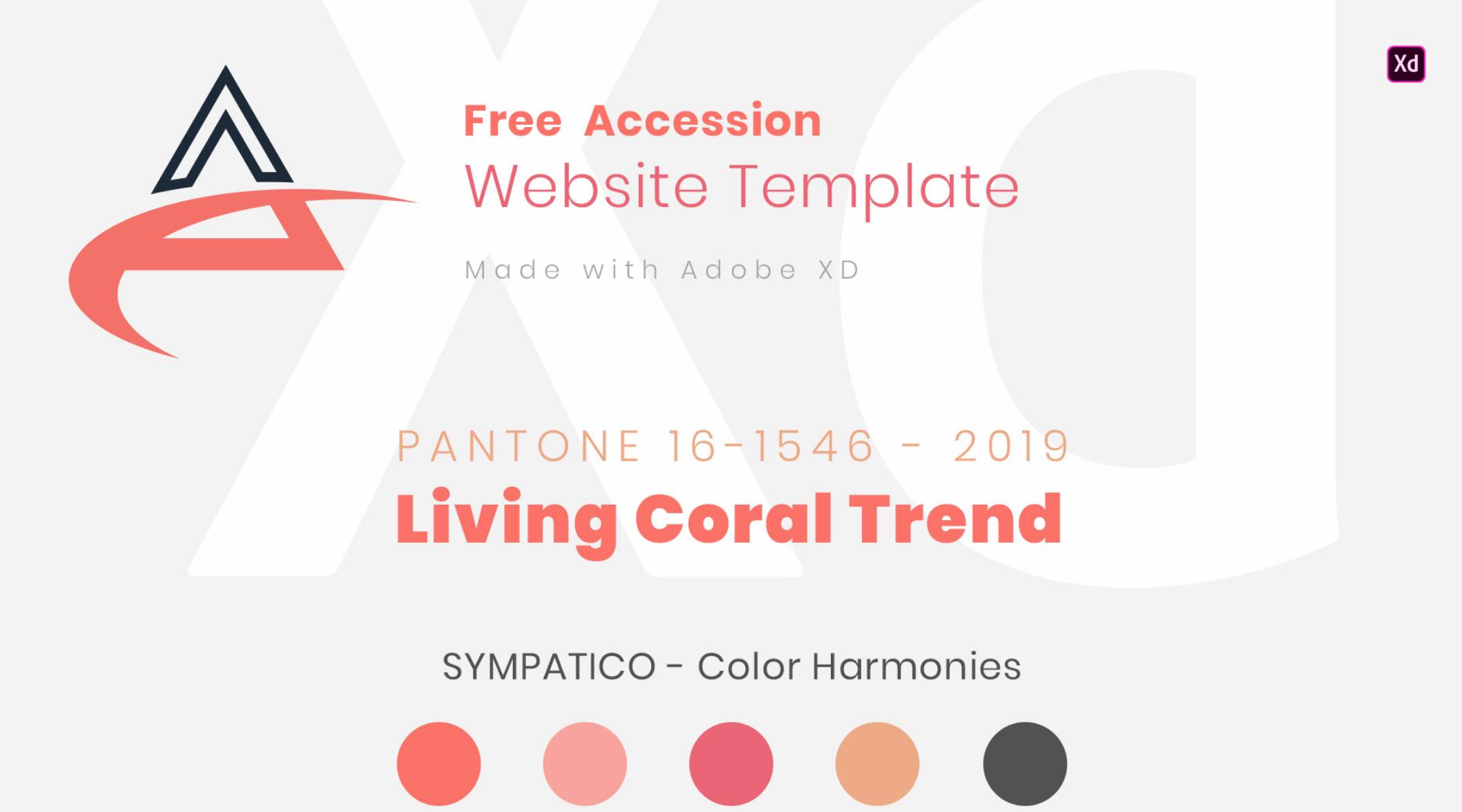 Free Accession - Responsive Website Template Pantone 2019 Color