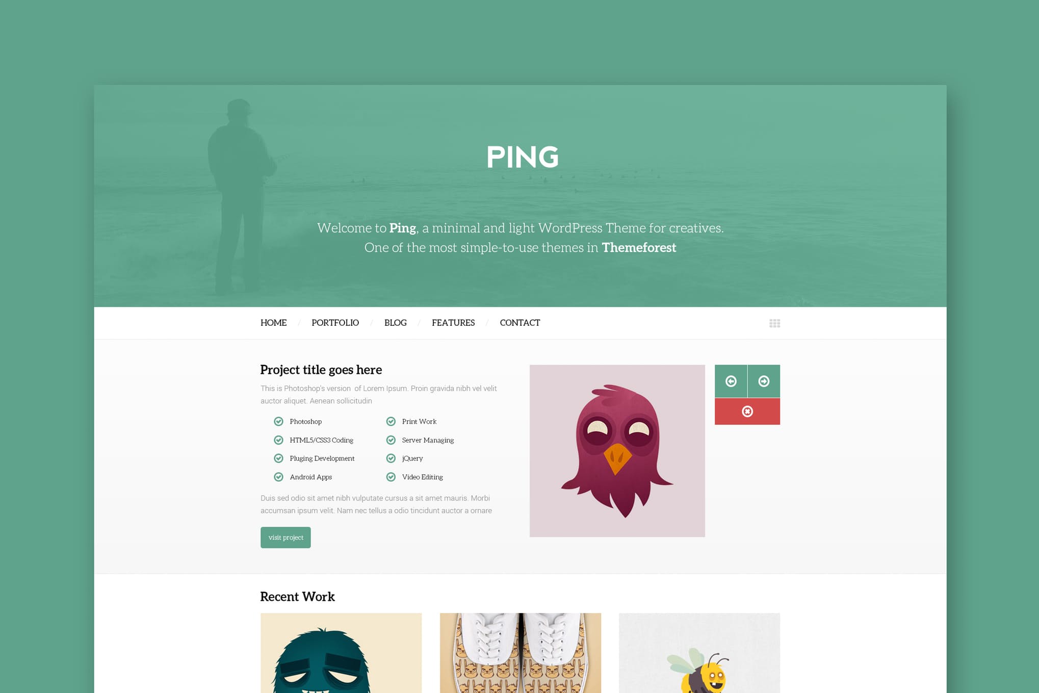 Ping - Minimal Responsive HTML Mockup Template