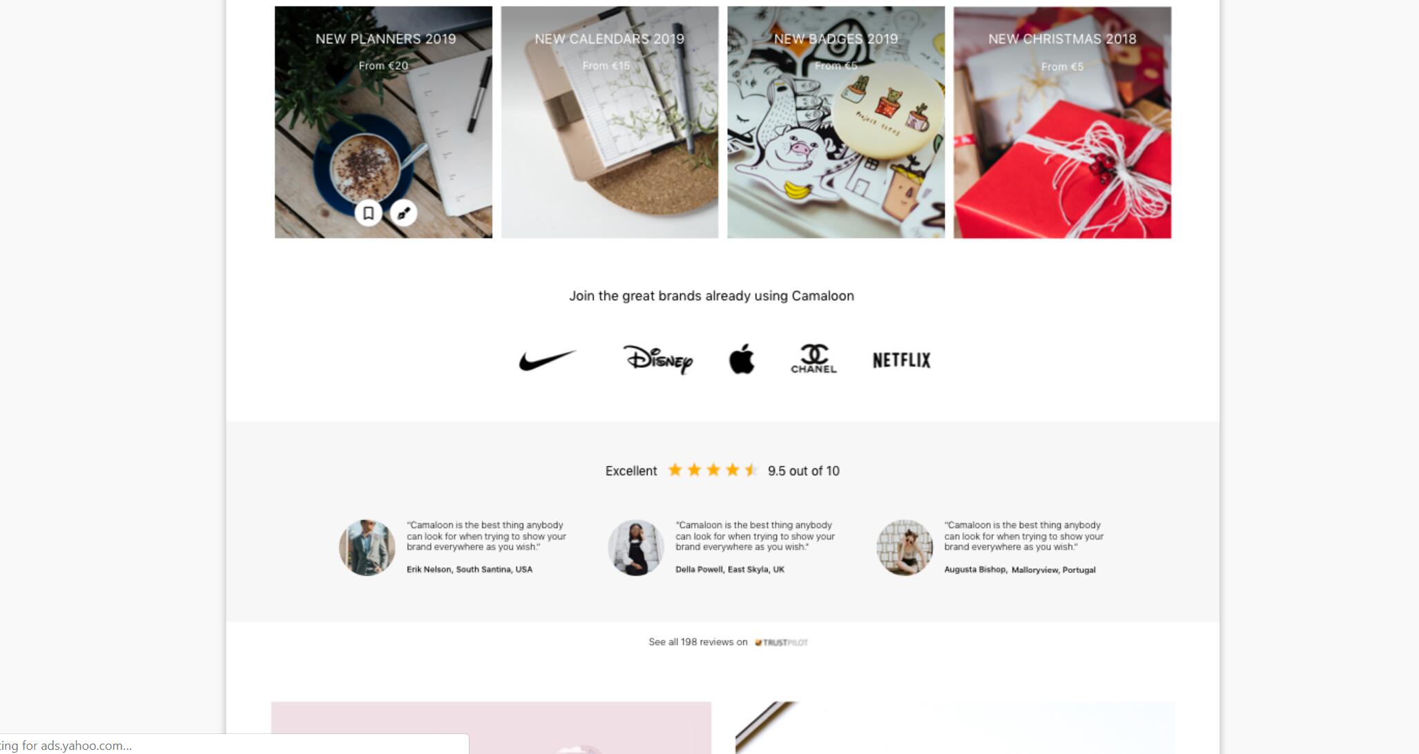 Stickers – E-commerce Home Website Mockup