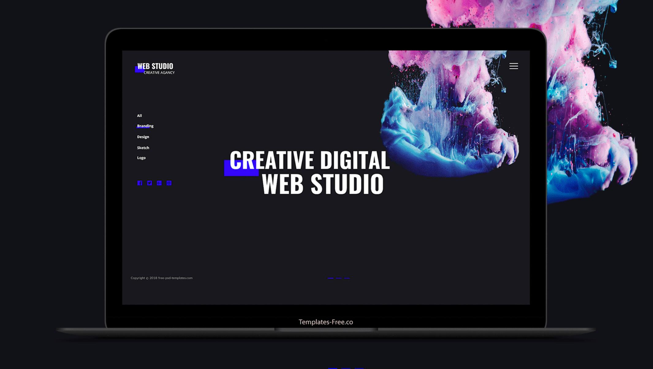 Web Studio – Free Responsive PSD Agency Website Mockup