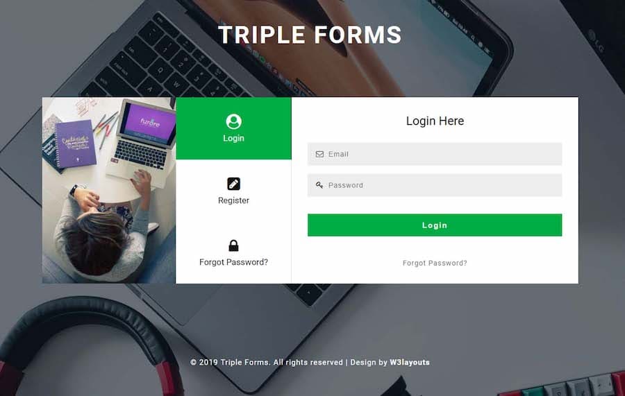 Responsive Login Page Template Free Download from file.mockplus.com