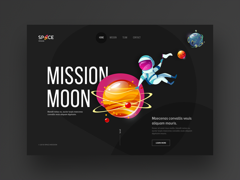 Free Design Materials   30 Incredible Space Themed Website UI Designs