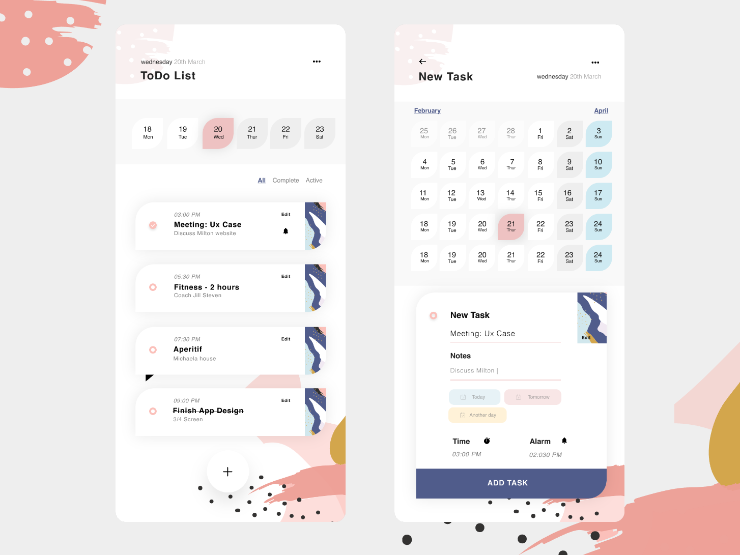 Free Design Materials - 25 Great To-Do List App UI Designs ...