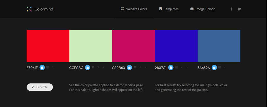 Colormind Advanced Website Color Palette Generator