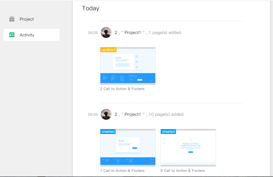 Track the activities of design teams & projects in real-time 